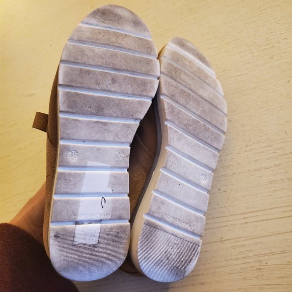 Eric Michael Piel Natural Tan Suede Fashion Sneakers sz 36/6 - Picture 9 of 9